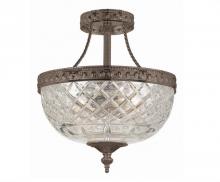  118-10-EB - Crystorama 3 Light Bronze Crystal Ceiling Mount