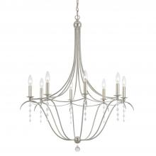  438-SA - Metro 8 Light Antique Silver Chandelier