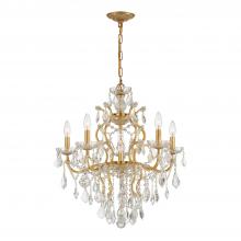  4455-GA-CL-SAQ - Filmore 6 Light Spectra Crystal Antique Gold Chandelier