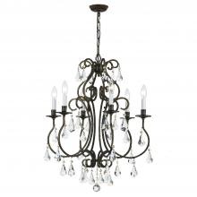  5016-EB-CL-S - Ashton 6 Light Swarovski Strass Crystal English Bronze Chandelier