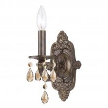  5021-VB-GT-MWP - Paris Market 1 Light Golden Teak Hand Cut Crystal Venetian Bronze Sconce