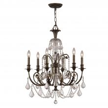 Crystorama 5116-EB-CL-MWP - Regis 6 Light Hand Cut Crystal English Bronze Chandelier