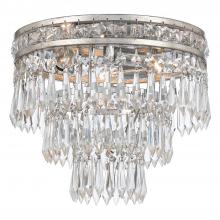  5260-OS-CL-MWP - Mercer 3 Light Hand Cut Crystal Olde Silver Flush Mount