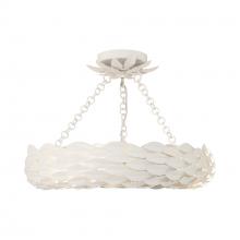  535-MT_CEILING - Broche 6 Light Matte White Semi Flush Mount