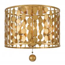  544-GA - Layla 3 Light Antique Gold Flush Mount