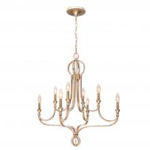  6768-DT - Garland 8 Light Crystal Bead Distressed Twilight Chandelier