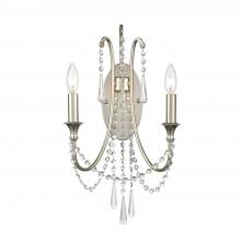  ARC-1902-SA-CL-MWP - Arcadia 2 Light Antique Silver Sconce