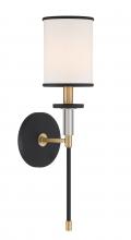  HAT-471-BF-VG - Hatfield 1 Light Black Forged + Vibrant Gold Sconce