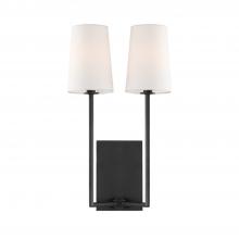  LEN-252-BF - Lena 2 Light Black Forged Sconce