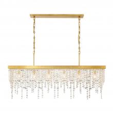  WIN-617-GA-CL-MWP - Winham 6 Light Antique Gold Linear Chandelier