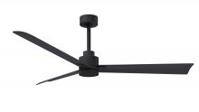  AK-BK-BK-56 - Alessandra 3-blade transitional ceiling fan in matte black finish with matte black blades. Optimiz