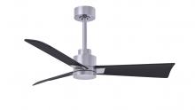  AK-BN-BK-42 - Alessandra 3-blade transitional ceiling fan in brushed nickel finish with matte black blades. Opti