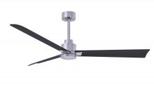  AK-BN-BK-56 - Alessandra 3-blade transitional ceiling fan in brushed nickel finish with matte black blades. Opti