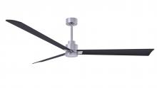  AK-BN-BK-72 - Alessandra 3-blade transitional ceiling fan in brushed nickel finish with matte black blades. Opti