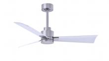  AK-BN-MWH-42 - Alessandra 3-blade transitional ceiling fan in brushed nickel finish with matte white blades. Opti