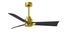  AK-BRBR-BK-42 - Alessandra 3-blade transitional ceiling fan in brushed brass finish with matte black blades. Optim