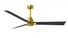  AK-BRBR-BK-56 - Alessandra 3-blade transitional ceiling fan in brushed brass finish with matte black blades. Optim