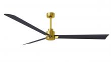  AK-BRBR-BK-72 - Alessandra 3-blade transitional ceiling fan in brushed brass finish with matte black blades. Optim