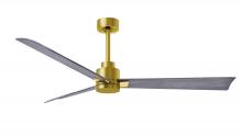  AK-BRBR-BW-56 - Alessandra 3-blade transitional ceiling fan in brushed brass finish with Barn Wood blades. Optimiz