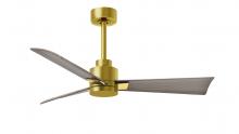  AK-BRBR-GA-42 - Alessandra 3-blade transitional ceiling fan in brushed brass finish with gray ash blades. Optimize