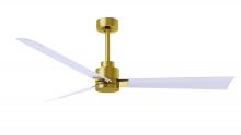  AK-BRBR-MWH-56 - Alessandra 3-blade transitional ceiling fan in brushed brass finish with matte white blades. Optim