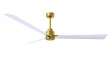  AK-BRBR-MWH-72 - Alessandra 3-blade transitional ceiling fan in brushed brass finish with matte white blades. Optim