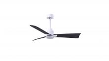  AK-MWH-BK-42 - Alessandra 3-blade transitional ceiling fan in matte white finish with matte black blades. Optimiz