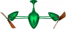  AR-GREEN-WD - Ar Ruthiane 360° dual headed rotational ceiling fan in Esmeralda (Green) finish with solid sustai