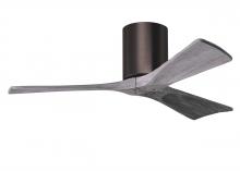  IR3H-BB-BW-42 - Irene-3H three-blade flush mount paddle fan in Brushed Bronze finish with 42” solid barn wood to