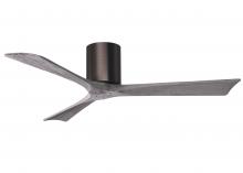  IR3H-BB-BW-52 - Irene-3H three-blade flush mount paddle fan in Brushed Bronze finish with 52” solid barn wood to