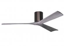  IR3H-BB-BW-60 - Irene-3H three-blade flush mount paddle fan in Brushed Bronze finish with 60” solid barn wood to