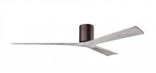  IR3H-BB-BW-72 - Irene-3H three-blade flush mount paddle fan in Brushed Bronze finish with 72” solid barn wood to