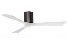  IR3H-BB-MWH-52 - Irene-3H three-blade flush mount paddle fan in Brushed Bronze finish with 52” solid matte white