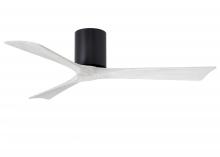  IR3H-BK-MWH-52 - Irene-3H three-blade flush mount paddle fan in Matte Black finish with 52” solid matte white woo