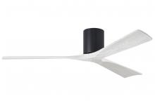  IR3H-BK-MWH-60 - Irene-3H three-blade flush mount paddle fan in Matte Black finish with 60” solid matte white woo