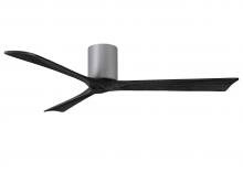  IR3H-BN-BK-60 - Irene-3H three-blade flush mount paddle fan in Brushed Nickel finish with 60” solid matte black