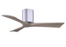  IR3H-BN-GA-42 - Irene-3H three-blade flush mount paddle fan in Brushed Nickel finish with 42” Gray Ash tone blad