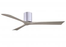  IR3H-BN-GA-60 - Irene-3H three-blade flush mount paddle fan in Brushed Nickel finish with 60” Gray Ash tone blad