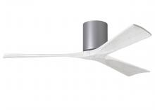  IR3H-BN-MWH-52 - Irene-3H three-blade flush mount paddle fan in Brushed Nickel finish with 52” solid matte white