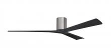  IR3H-BP-BK-72 - Irene-3H three-blade flush mount paddle fan in Brushed Pewter finish with 72” solid matte black