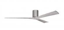  IR3H-BP-BW-72 - Irene-3H three-blade flush mount paddle fan in Brushed Pewter finish with 72” solid barn wood to