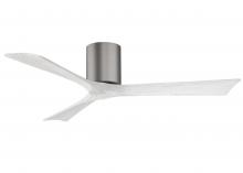  IR3H-BP-MWH-52 - Irene-3H three-blade flush mount paddle fan in Brushed Pewter finish with 52” solid matte white