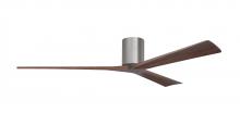  IR3H-BP-WA-72 - Irene-3H three-blade flush mount paddle fan in Brushed Pewter finish with 72” solid walnut tone