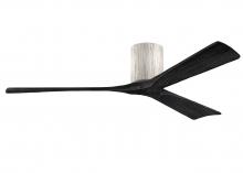  IR3H-BW-BK-60 - Irene-3H three-blade flush mount paddle fan in Barn Wood finish with 60” solid matte black wood