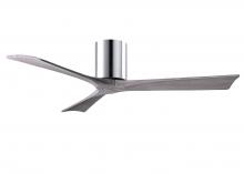  IR3H-CR-BW-52 - Irene-3H three-blade flush mount paddle fan in Polished Chrome finish with 52” solid barn wood t