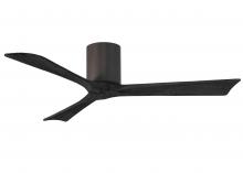  IR3H-TB-BK-52 - Irene-3H three-blade flush mount paddle fan in Textured Bronze finish with 52” solid matte black