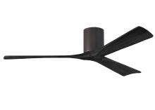  IR3H-TB-BK-60 - Irene-3H three-blade flush mount paddle fan in Textured Bronze finish with 60” solid matte black