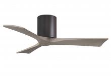  IR3H-TB-GA-42 - Irene-3H three-blade flush mount paddle fan in Textured Bronze finish with 42” Gray Ash tone bla