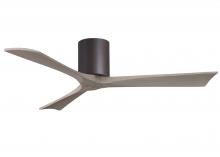  IR3H-TB-GA-52 - Irene-3H three-blade flush mount paddle fan in Textured Bronze finish with 52” Gray Ash tone bla