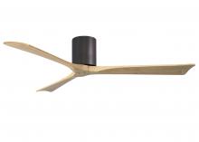  IR3H-TB-LM-60 - Irene-3H three-blade flush mount paddle fan in Textured Bronze finish with 60” Light Maple tone